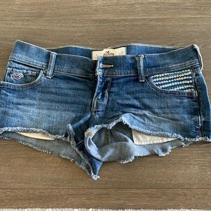 Hollister frayed blue Jean shorts